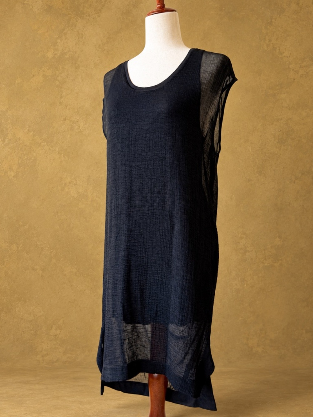 Helmut Lang Black Draped Midi Dress